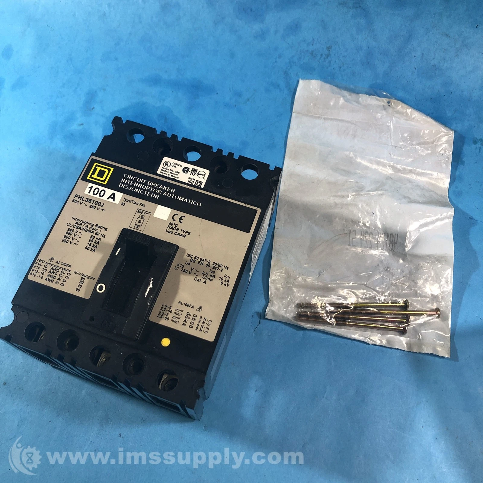 FHL36100J SQUARE D CIRCUIT BREAKER Schneider Electric